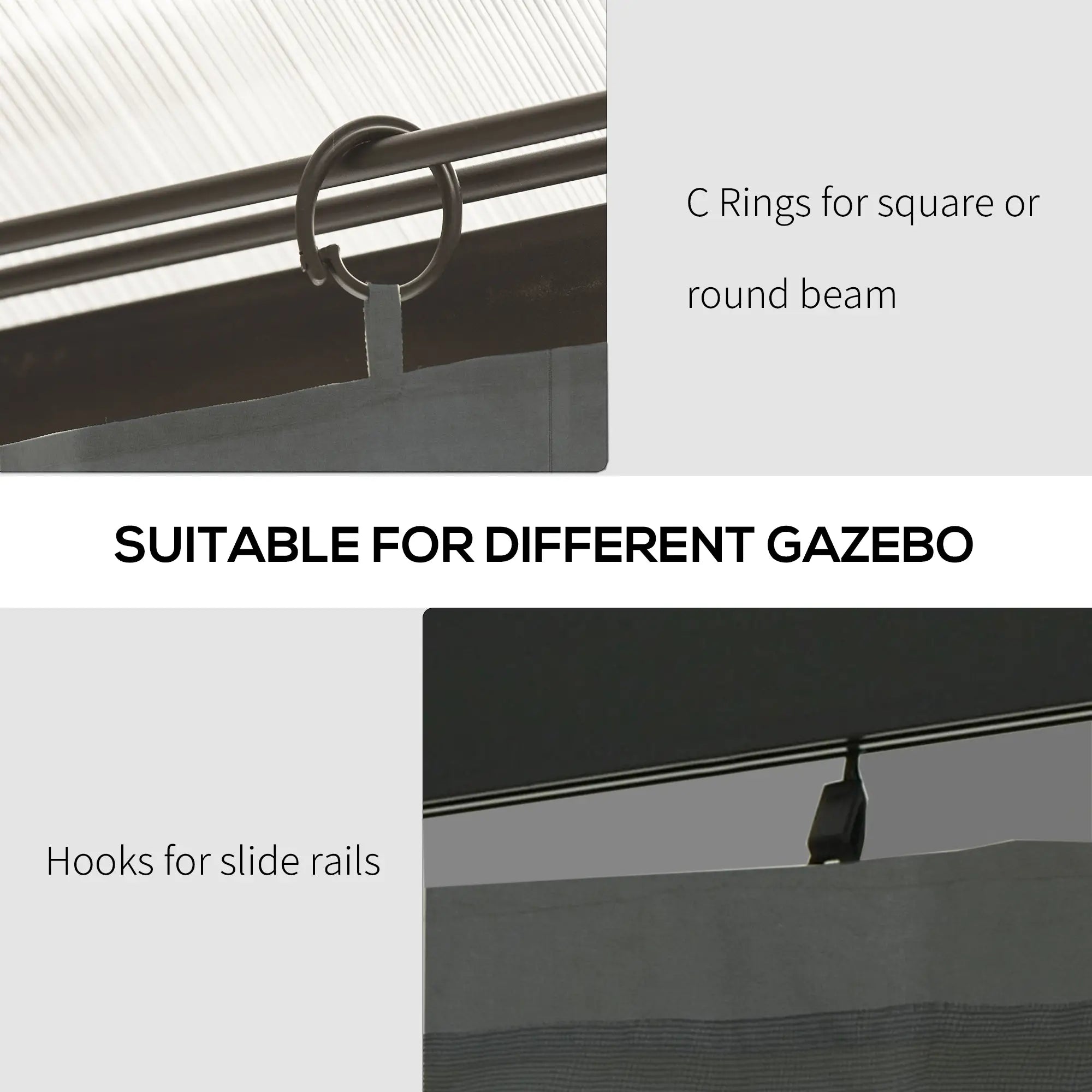 10' x 12' Gazebo Sidewall Set, 4 Panels, Grey Gazebo Sidewalls at Gallery Canada