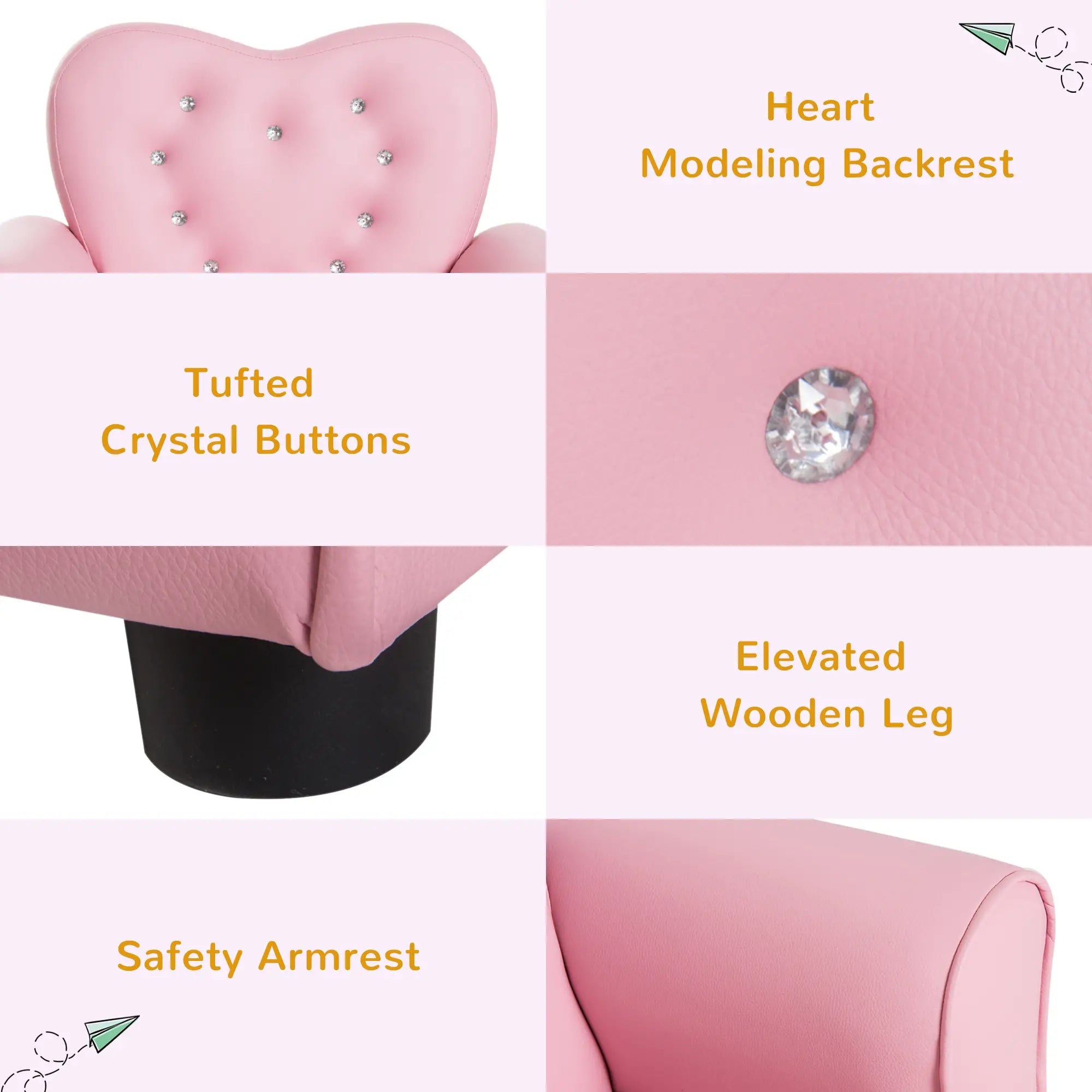 Kids Mini Princess Sofa, Toddler Chair, Upholstered Tufted Armchair, Pink Kids Chairs & Seating at Gallery Canada