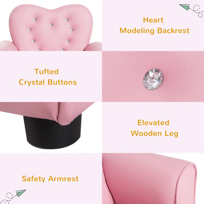 Kids Mini Princess Sofa, Toddler Chair, Upholstered Tufted Armchair, Pink Kids Chairs & Seating at Gallery Canada