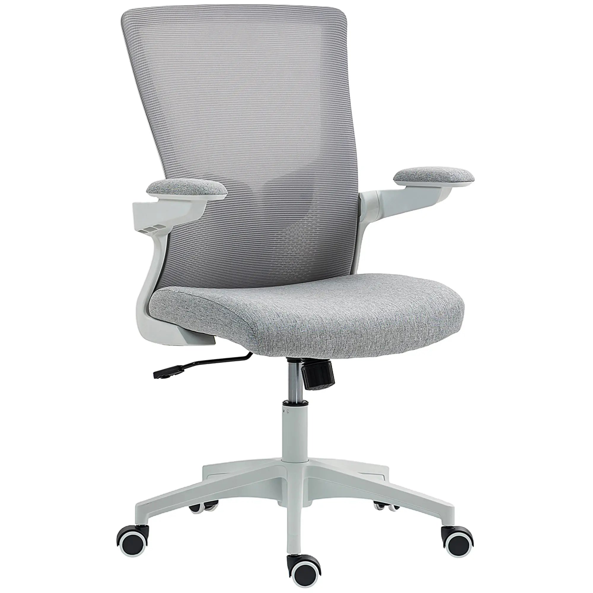 Ergonomic Office Chair, Adjustable Lumbar Support, Flip-Up Armrests, Grey Task Chairs Grey, White at Gallery Canada
