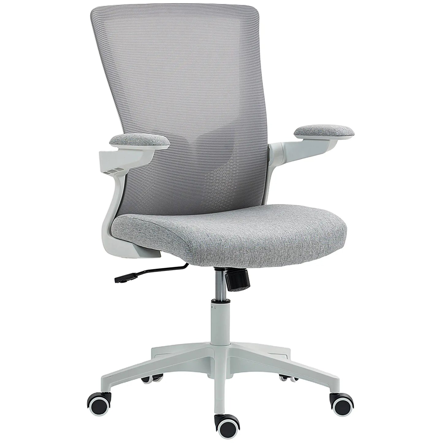 Ergonomic Office Chair, Adjustable Lumbar Support, Flip-Up Armrests, Grey Task Chairs Grey, White at Gallery Canada