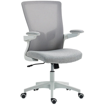 Ergonomic Office Chair, Adjustable Lumbar Support, Flip-Up Armrests, Grey Task Chairs Grey, White at Gallery Canada