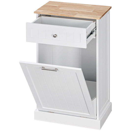 Kitchen Tilt Out Trash Bin Cabinet, Free Standing, White Storage Cabinets White at Gallery Canada