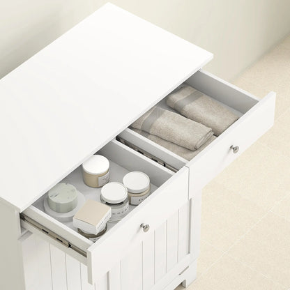 Laundry Cabinet, Tilt Out Hamper with 2 Baskets, 2 Drawers, White Bathroom Cabinets at Gallery Canada