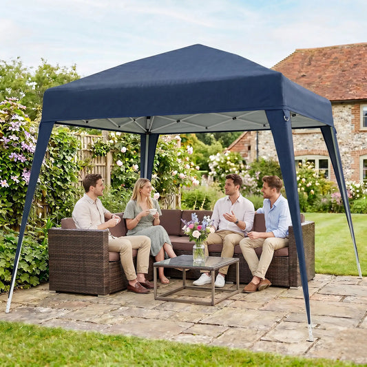 8' x 8' Pop Up Canopy, Portable Folding Tent, Blue Pop Up Canopies Blue at Gallery Canada