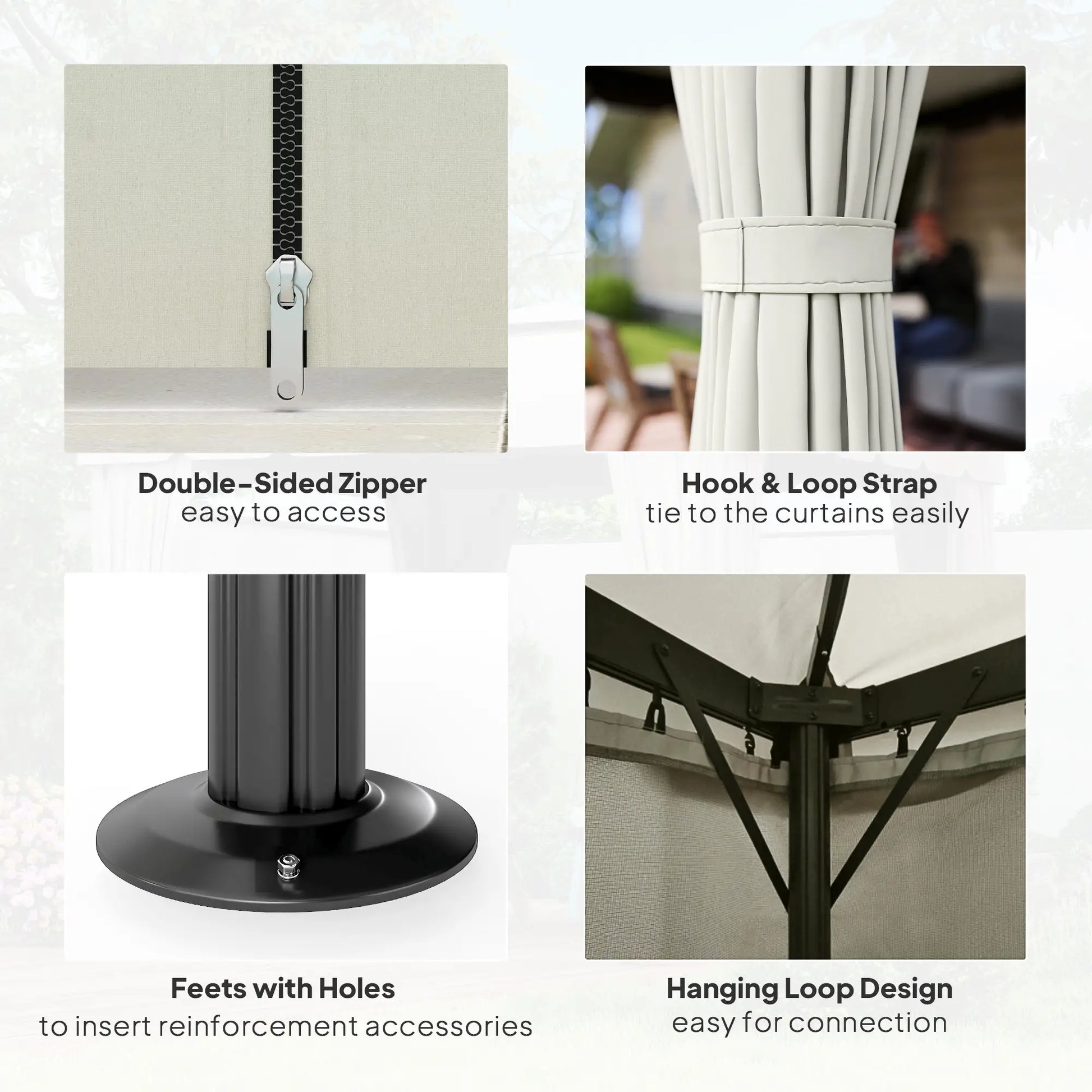 10' x 10' Outdoor Gazebo, Double Soft-Top, Cream White Gazebos at Gallery Canada