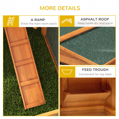Wooden Rabbit Hutch, Guinea Pig House, Removable Tray, Openable Roof, Orange Rabbit Hutch at Gallery Canada