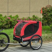 Dog Bike, Trailer Pet Cart, Bicycle Wagon, Travel Cargo, Carrier Attachment with Hitch, Foldable for Travelling, Red Dog Bike Trailers & Strollers at Gallery Canada