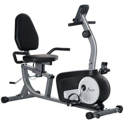 Exercise Bike, 8-Level Magnetic Resistance, LCD Display, Adjustable Seat Exercise & Stationary Bikes Grey at Gallery Canada