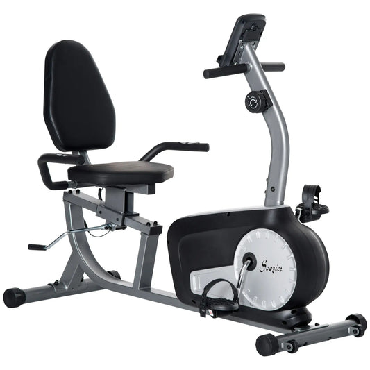 Exercise Bike, 8-Level Magnetic Resistance, LCD Display, Adjustable Seat Exercise & Stationary Bikes Grey at Gallery Canada
