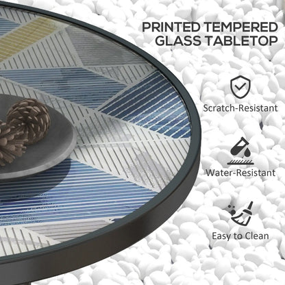 23.6" Round Patio Table, Outdoor Side Table, Multicolour Patio Side Tables at Gallery Canada