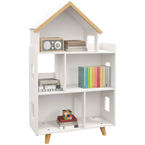 Toy Storage Organizer, 3-Tier Kids Bookshelf, White