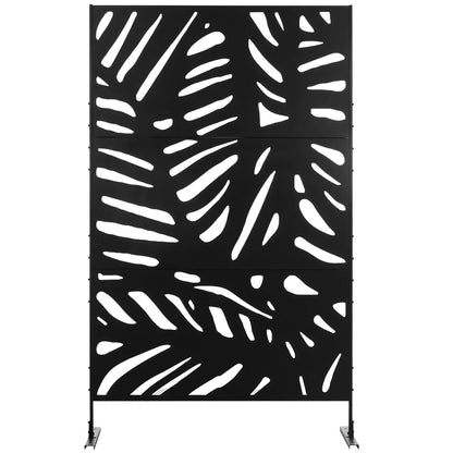 Freestanding Outdoor Privacy Screen, Metal Divider for Garden, Backyard, Black Side Awnings at Gallery Canada