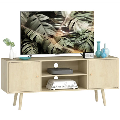 TV Stand For TVs Up To 55 Inches, Storage Shelves, Wood Legs TV Stands at Gallery Canada