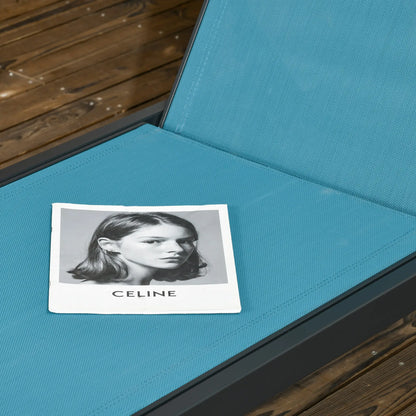 5-Position Tanning Chair With Wheels, Headrest, Aluminum Frame, Blue Lounger Chairs at Gallery Canada