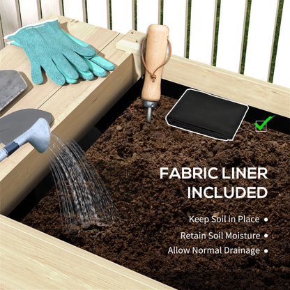 Raised Garden Bed, Wood Planter Box with Side Table, Natural Raised Garden Beds at Gallery Canada