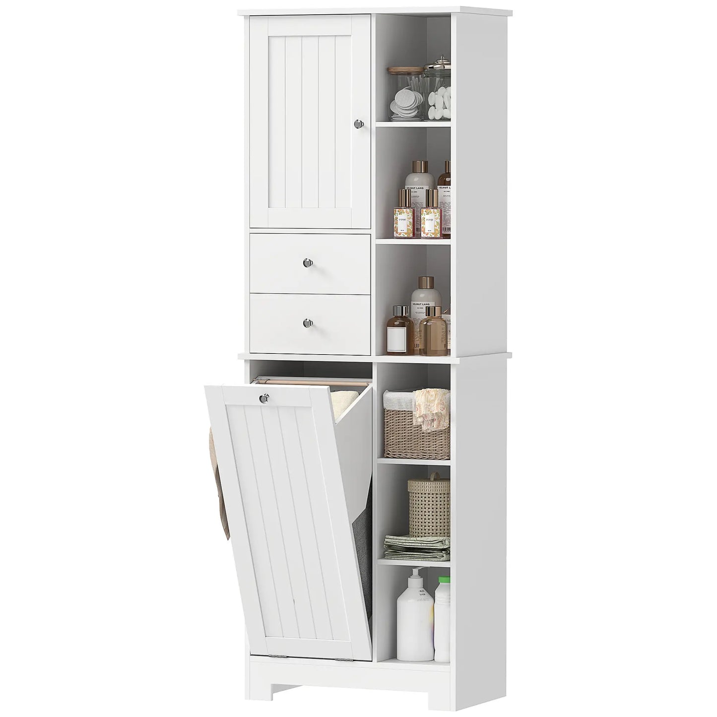67" Tall Bathroom Storage Cabinet, Slim, White Freestanding Bathroom Cabinets White at Gallery Canada