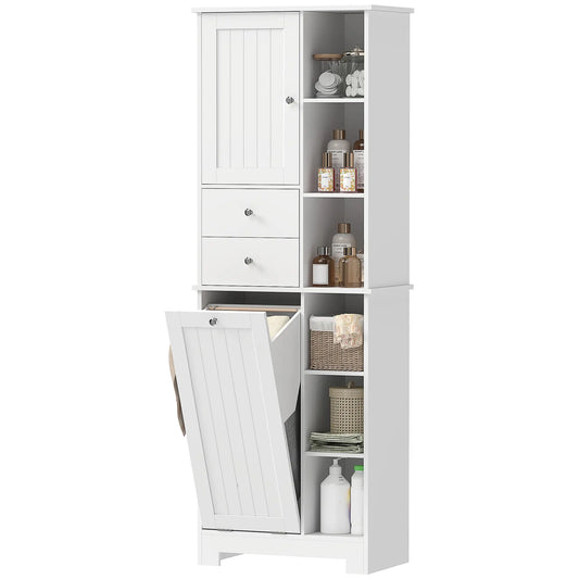 67" Tall Bathroom Storage Cabinet, Slim, White Freestanding Bathroom Cabinets White at Gallery Canada