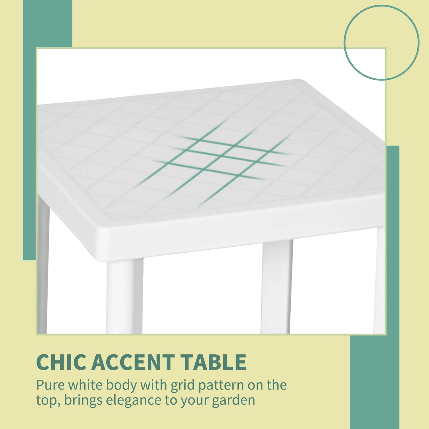 White Plastic Outdoor Square Garden Side Table, Coffee Table, White Patio Side Tables at Gallery Canada