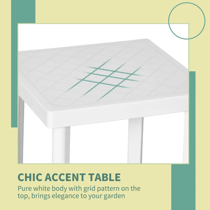 White Plastic Outdoor Square Garden Side Table, Coffee Table, White Patio Side Tables at Gallery Canada