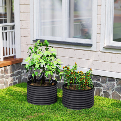 Set of 2 Raised Garden Beds, Metal Planter Box, Dark Grey Galvanized Planter Boxes at Gallery Canada