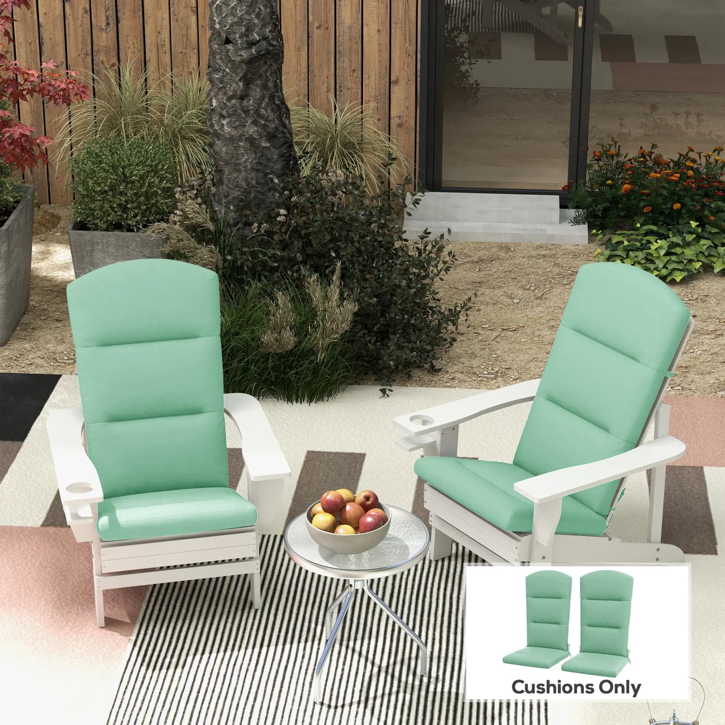 Adirondack Chair Cushions, Set of 2, Green Patio Chair Cushions at Gallery Canada