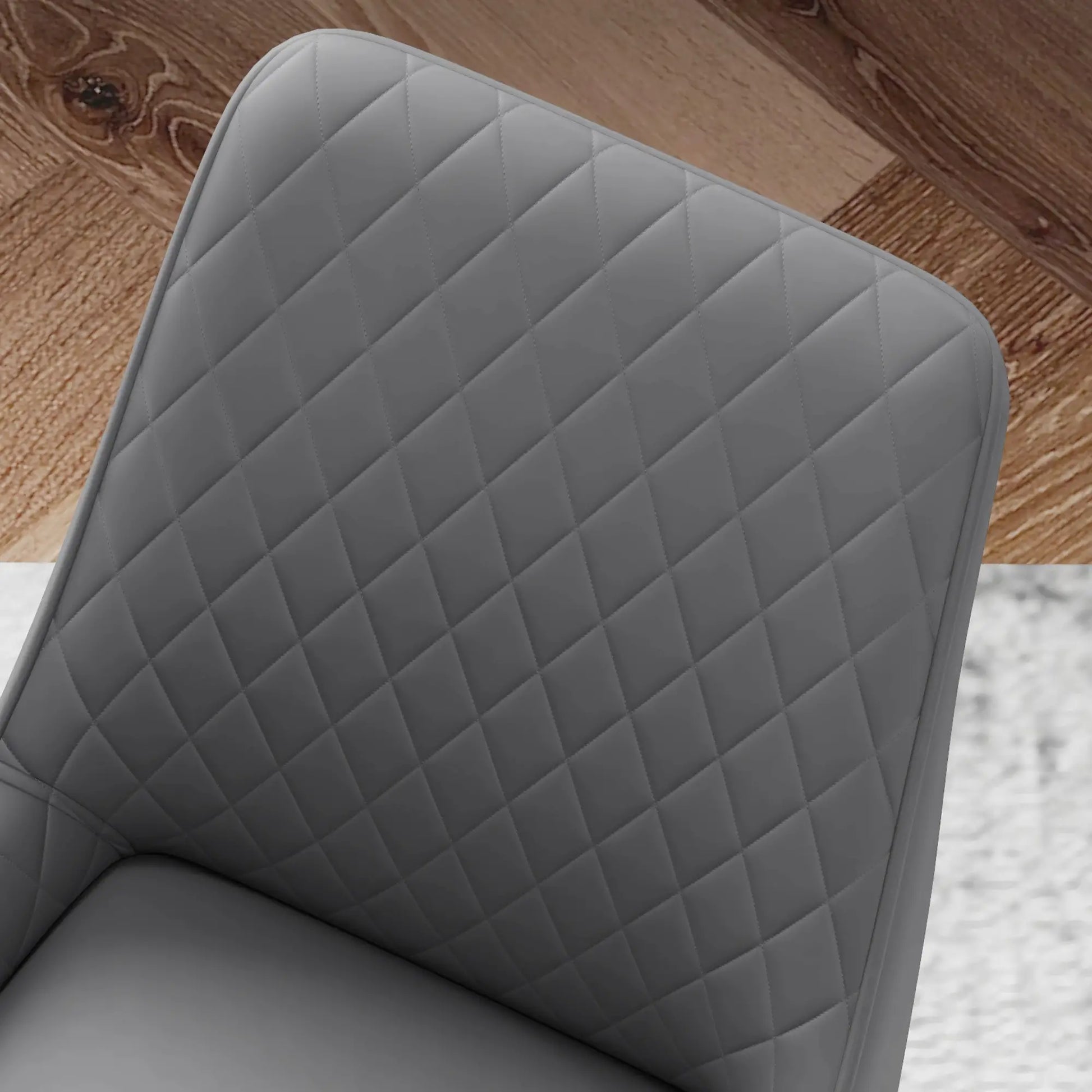 Modern Dining Chairs Set of 4, PU Leather, Metal Legs, Grey Bar Stools at Gallery Canada