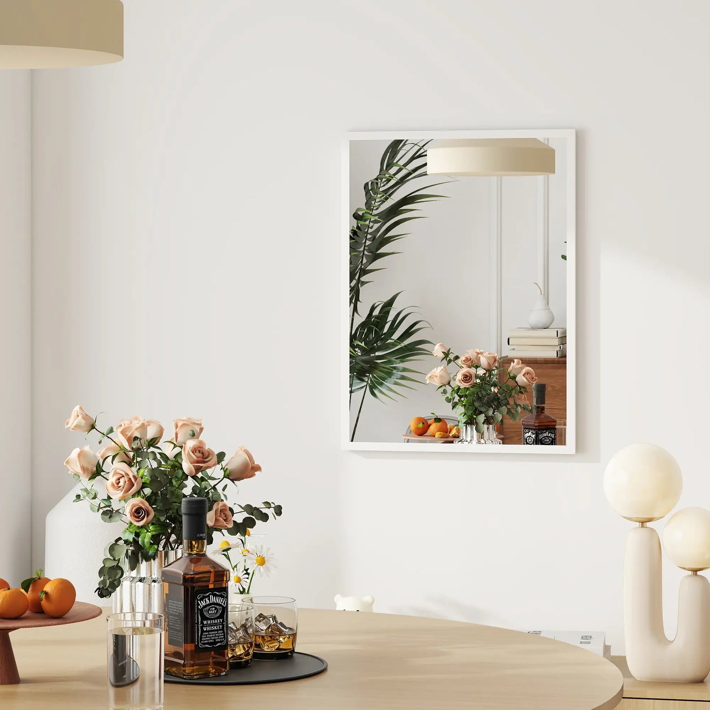22" x 30" White Rectangular Wall Mirror, Bathroom Living Room Bedroom Entryway, White Wall Mirrors at Gallery Canada