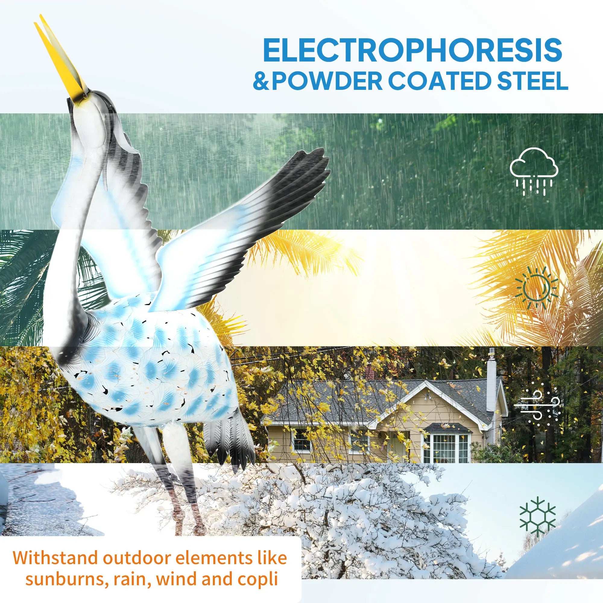 Flying Crane Garden Statue, 42.5