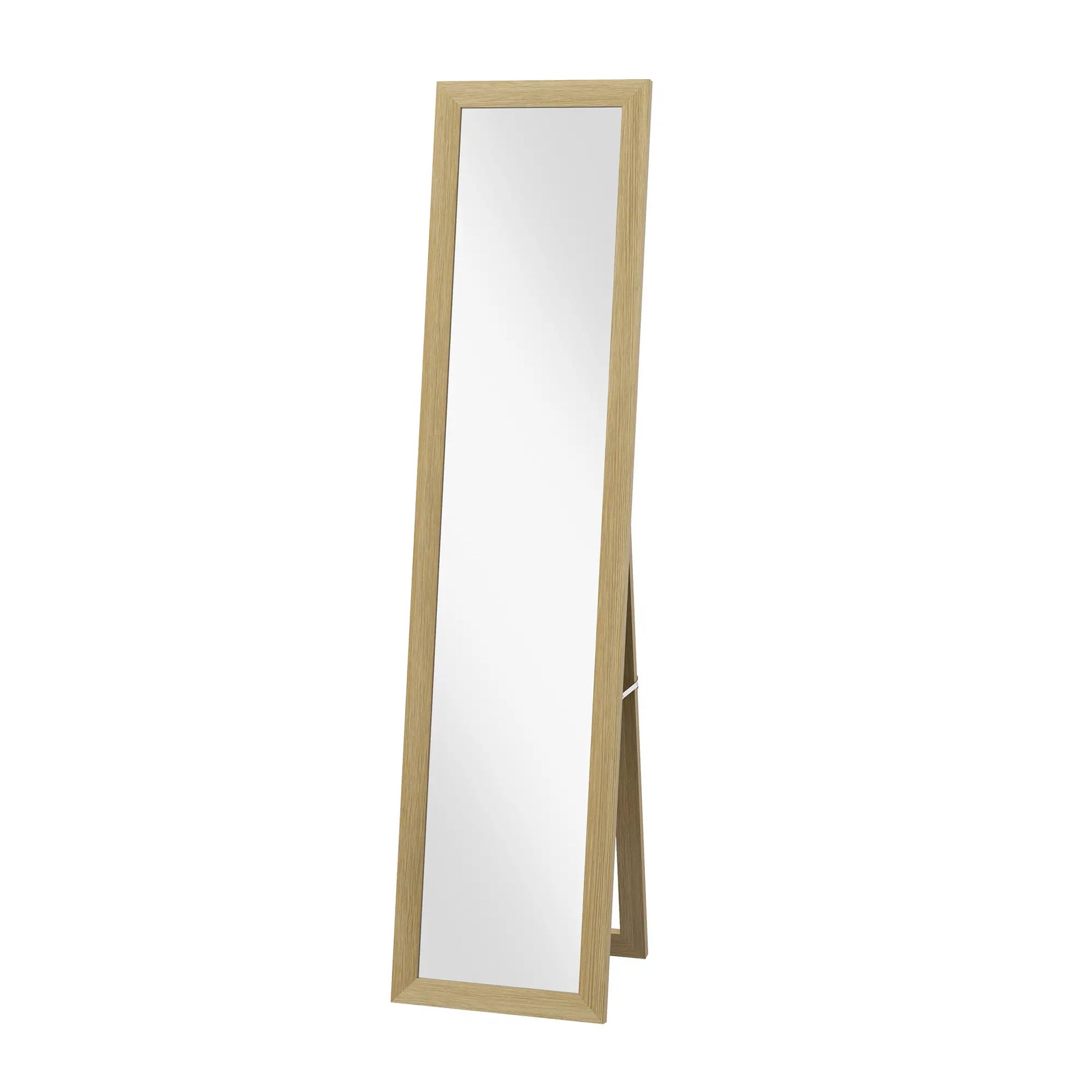 15" x 62" Full Length Mirror, Free Standing, Bedroom Living Room, Oak Full Length Mirrors Oak, Clear at Gallery Canada