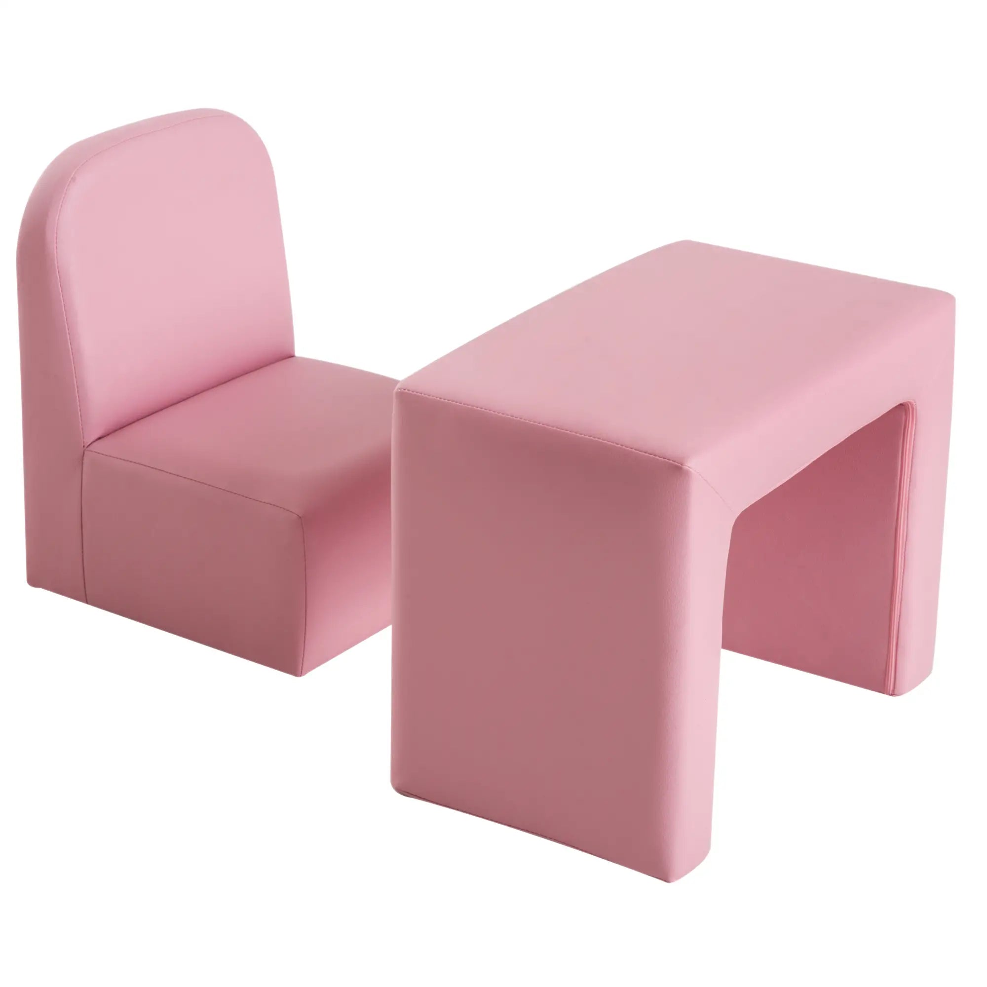 Kids Sofa, 2-in-1 Toddler Table and Chair, Armchair for 3-9 Years, Pink Kids Chairs & Seating at Gallery Canada