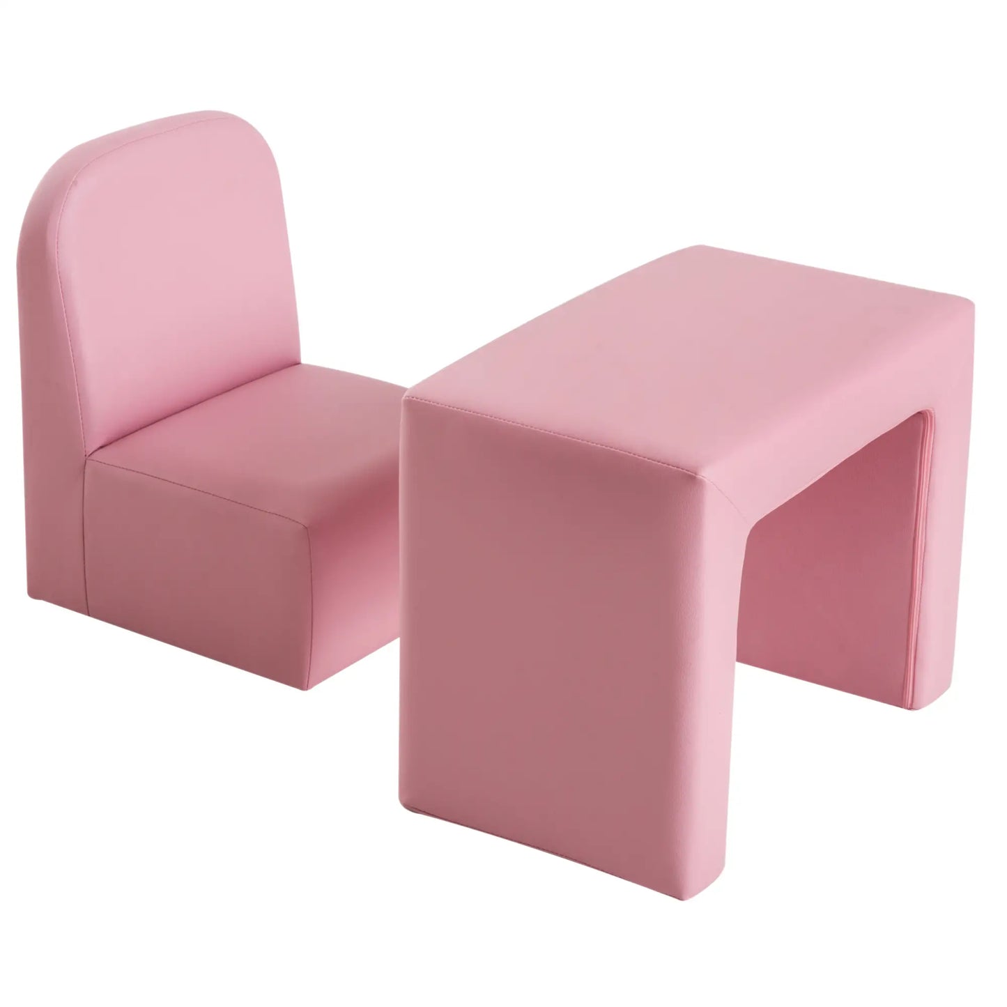 Kids Sofa, 2-in-1 Toddler Table and Chair, Armchair for 3-9 Years, Pink Kids Chairs & Seating at Gallery Canada