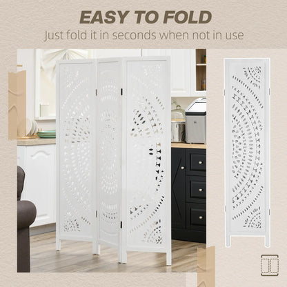 3 Panel Room Divider, 5.6 Ft Tall, Portable Folding Privacy Screen, White Room Dividers at Gallery Canada
