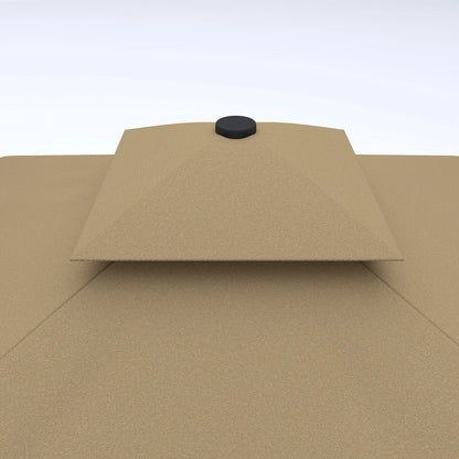 8' x 8' Square Patio Umbrella, Solar LED Lights, Khaki Cantilever Umbrellas at Gallery Canada