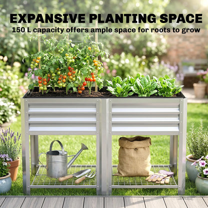 Raised Garden Bed With Legs, 31.5", Silver Elevated Garden Beds at Gallery Canada