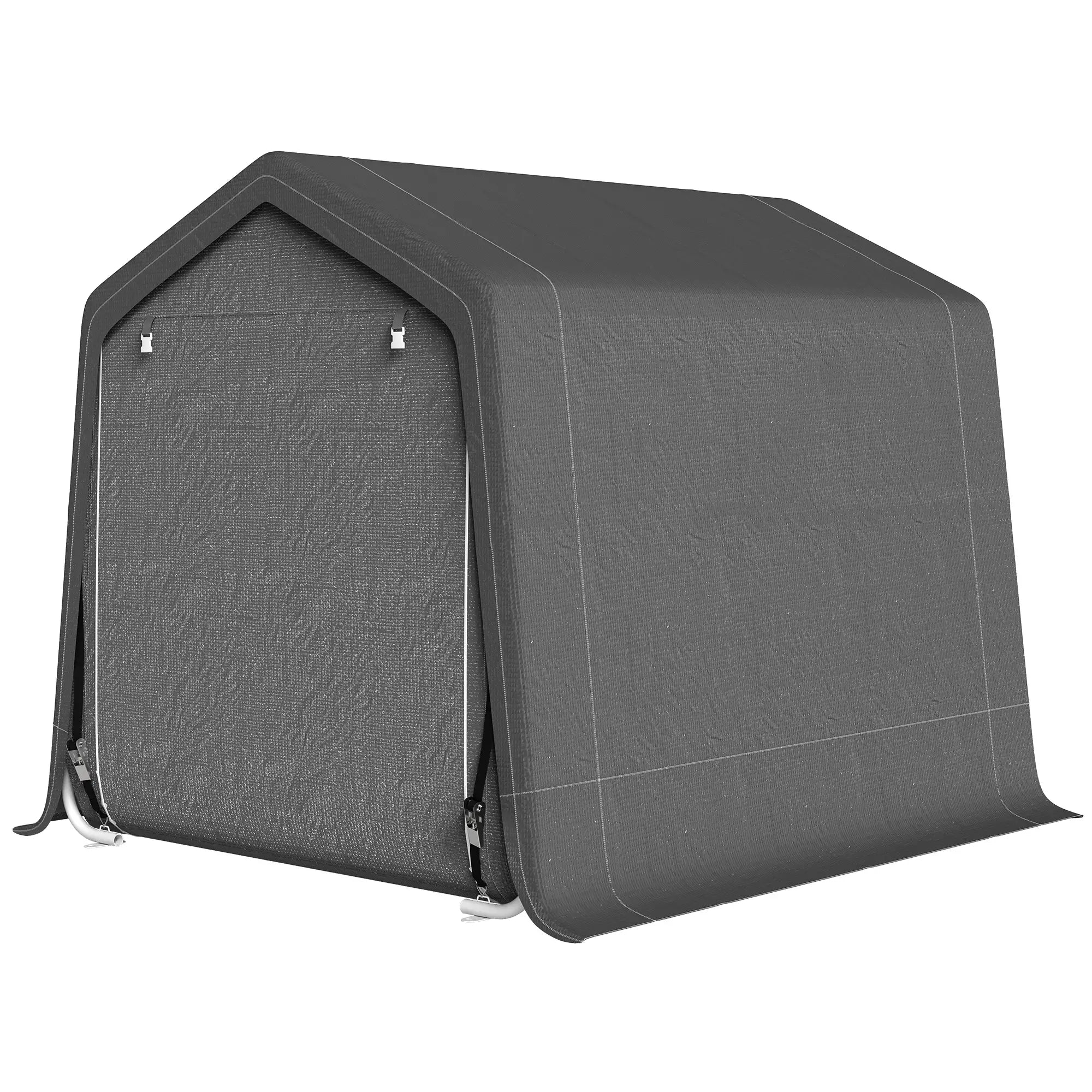 9.2' x 7.9' Garden Storage Tent, Metal Frame, Double Zipper Doors, Dark Grey Car Shelters at Gallery Canada