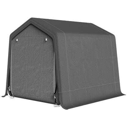 9.2' x 7.9' Garden Storage Tent, Metal Frame, Double Zipper Doors, Dark Grey Car Shelters at Gallery Canada