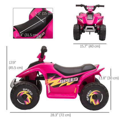 Kids Ride on ATV, 6V Battery Powered, for 18-36 Months, Pink