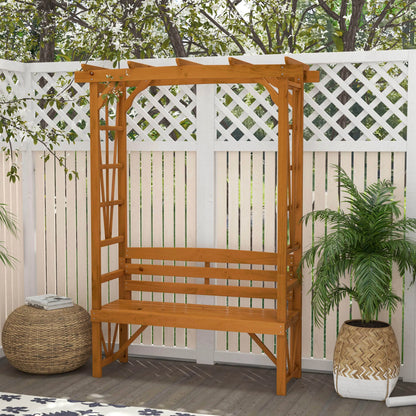 Wooden Patio Bench, Outdoor Bench for Plants, Brown Outdoor Benches at Gallery Canada