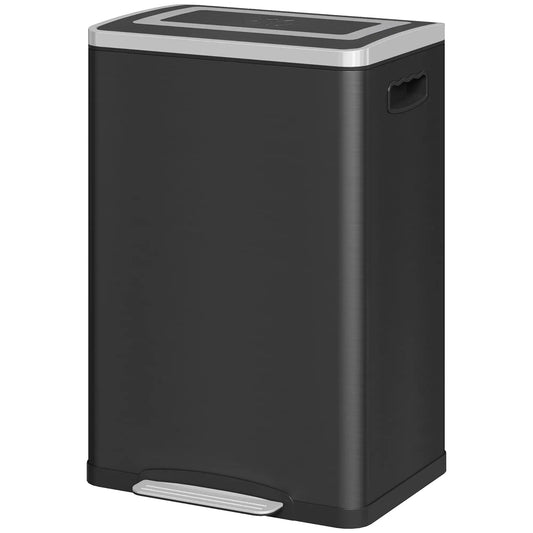20 Liter Garbage Bin, Stainless Steel, Soft-Close Lid, Removable Bucket, Black Household Supplies Black at Gallery Canada