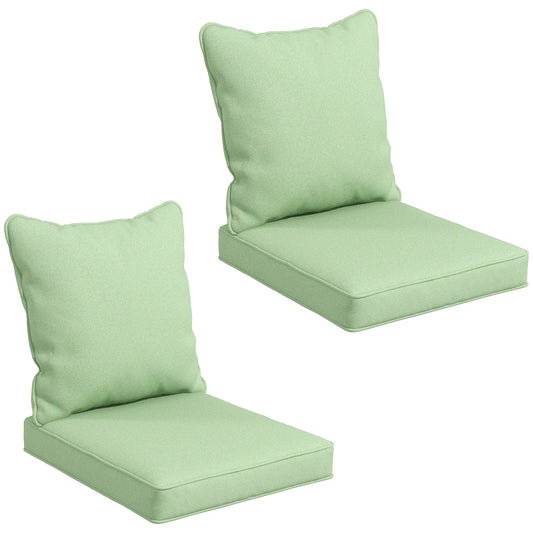 Seat Cushion Back Pillows, Set of 2, Indoor Outdoor, Green Patio Chair Cushions Green at Gallery Canada