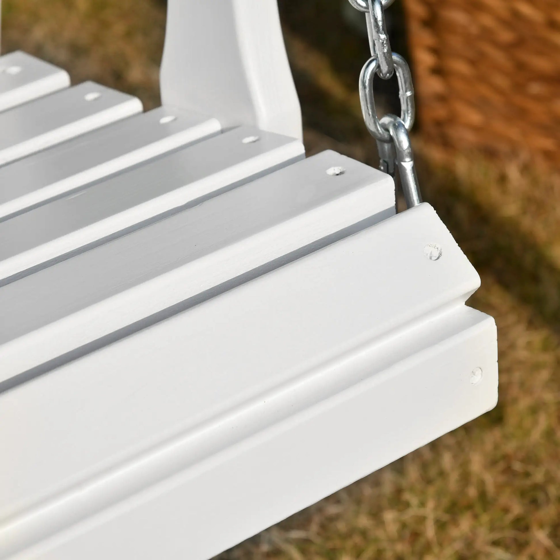 2 Seater Wooden Porch Swing, Outdoor Patio Chair with Cup Holder, White Hanging Porch Swings at Gallery Canada