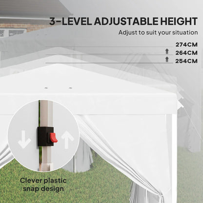 10' x 10' Pop-Up Canopy Tent, Height-Adjustable, Carry Bag Included, White Pop Up Canopies at Gallery Canada