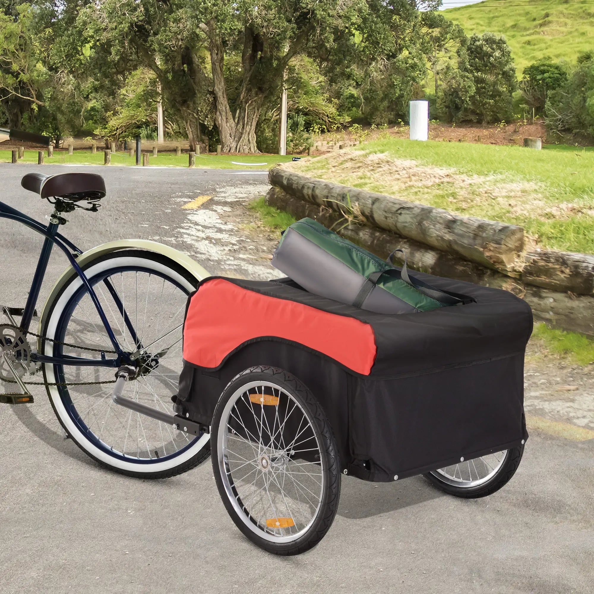 Bike Cargo Trailer, Bicycle Luggage Carrier Cart, Black, Red Bike Cargo Trailers at Gallery Canada
