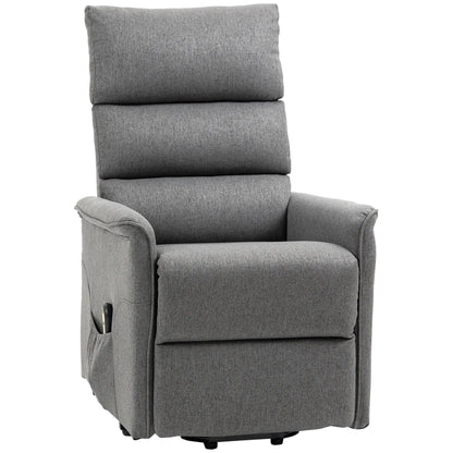 Power Lift Chair Recliner, Remote Control, Side Pockets, Dark Grey Electric Power Lift Chairs at Gallery Canada