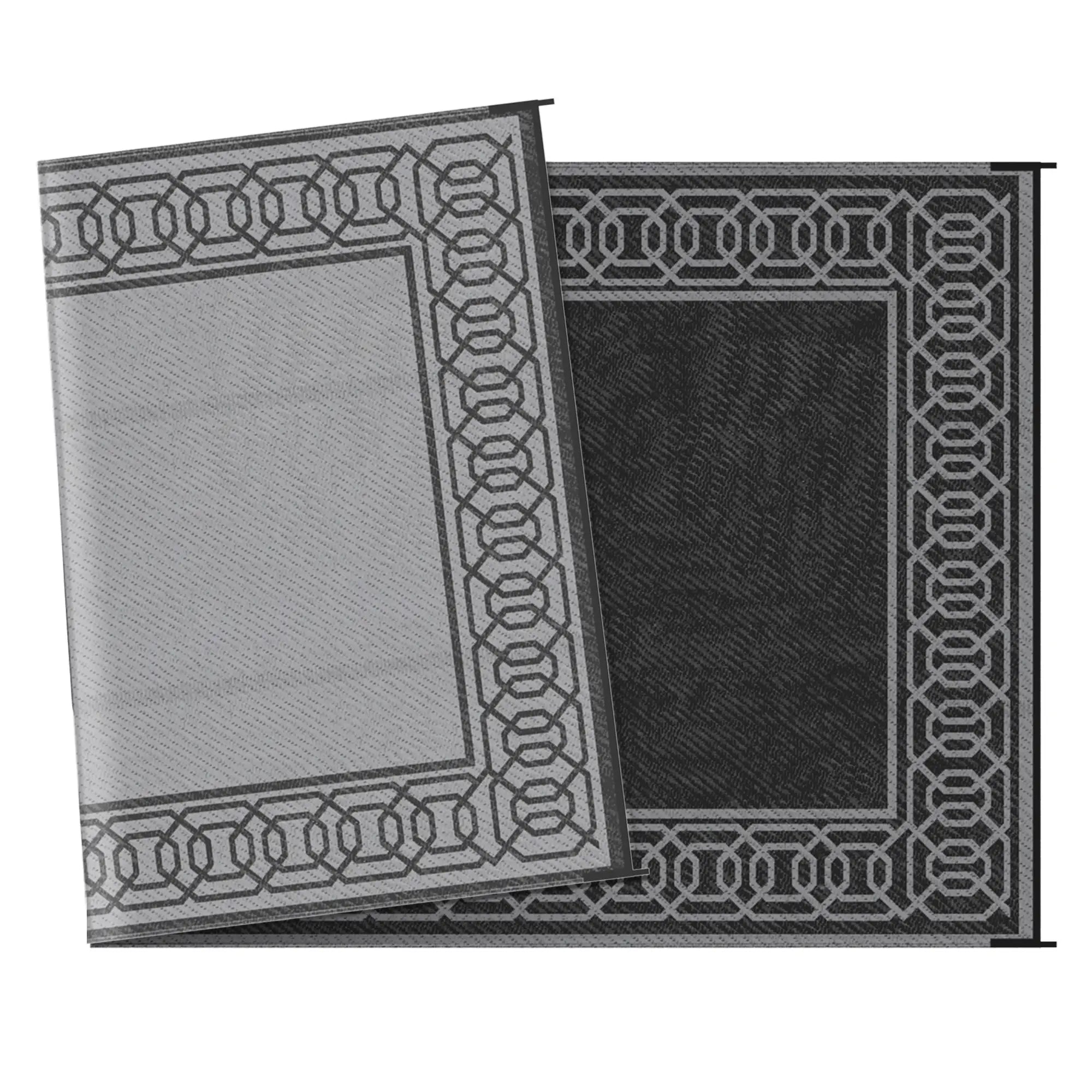 Portable Outdoor Rug, 9' x 18', Waterproof, Reversible, Black and Grey Outdoor Reversible Rugs at Gallery Canada