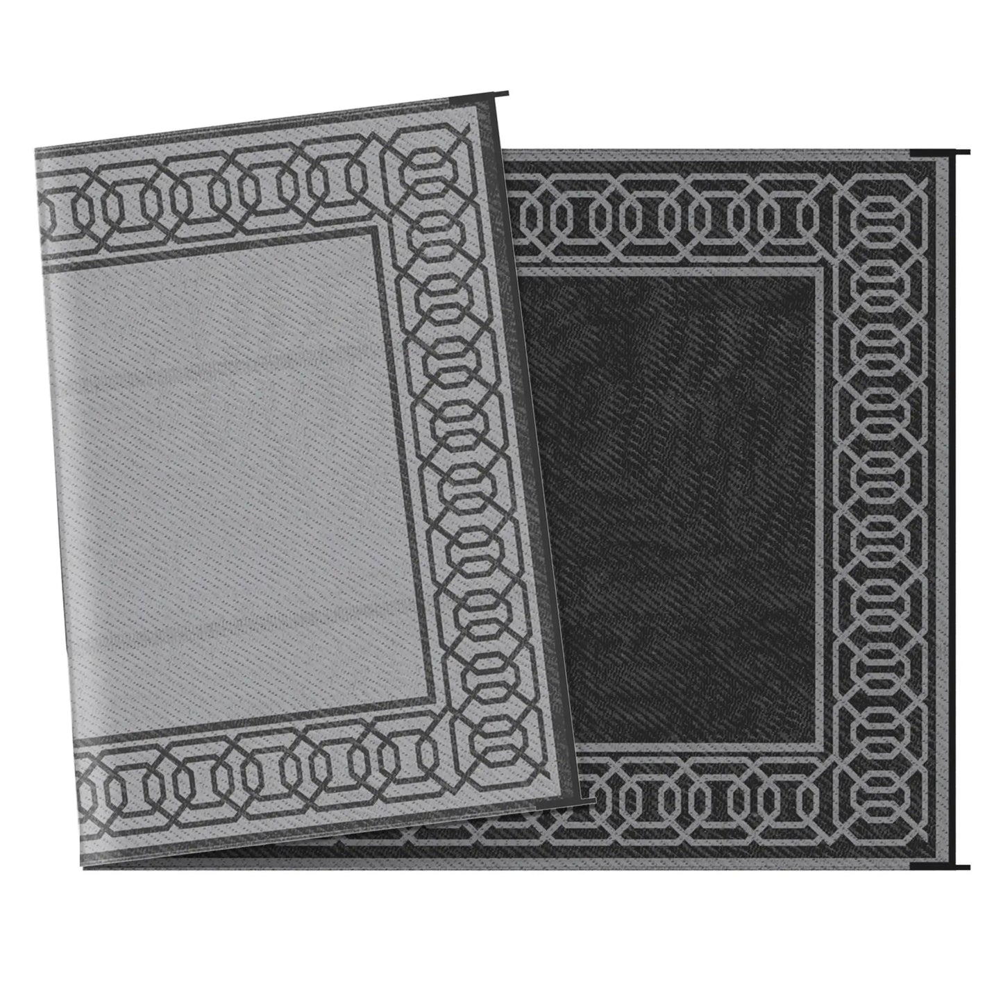 Portable Outdoor Rug, 9' x 18', Waterproof, Reversible, Black and Grey Outdoor Reversible Rugs at Gallery Canada
