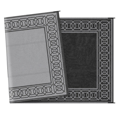 Portable Outdoor Rug, 9' x 18', Waterproof, Reversible, Black and Grey Outdoor Reversible Rugs at Gallery Canada