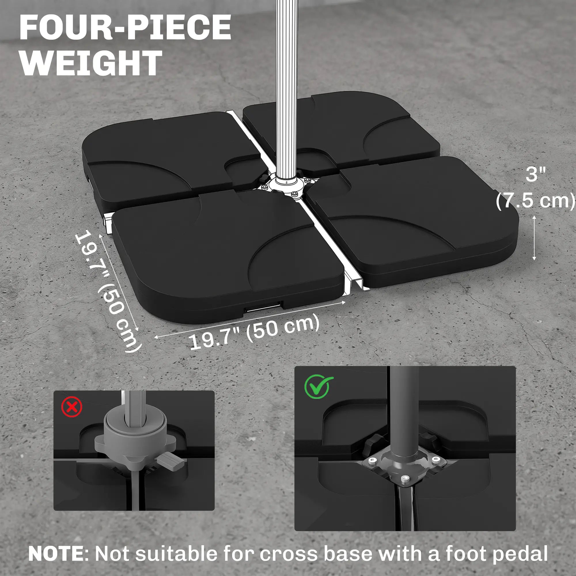4pc Portable Umbrella Base Weights, Garden Parasol Stand, Black Umbrella Bases at Gallery Canada