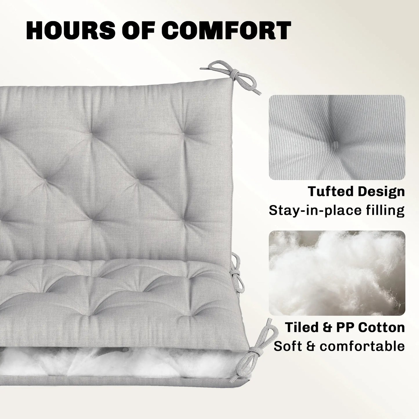 3-Seater Outdoor Swing Chair Cushions, Patio Garden, Light Grey Patio Chair Cushions at Gallery Canada